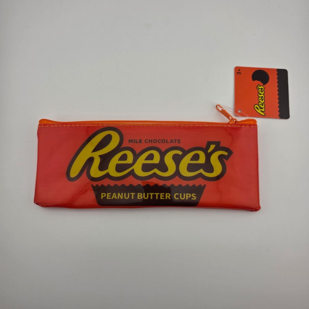 Reeses Peanut Butter Cups Pencil Case Pouch Bag‎ Orange Chocolate Candy New
